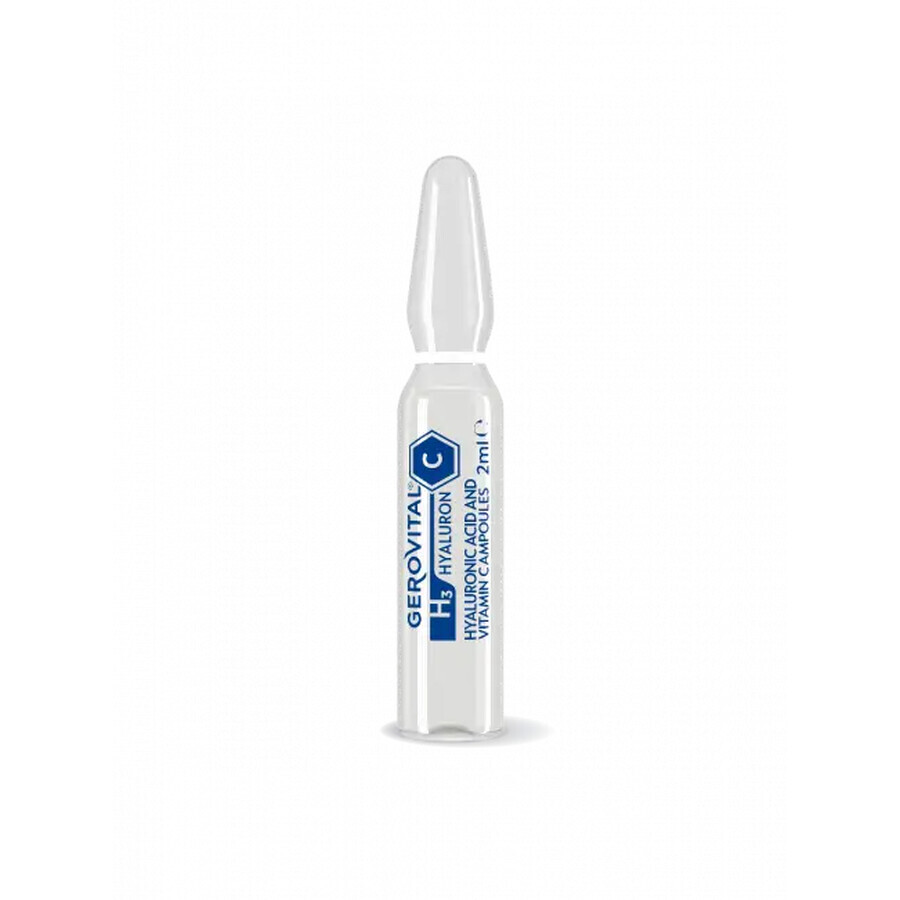 Gerovital H3 Hyaluronic Acid and Vitamin C Vials, 10 x 2 ml, Farmec