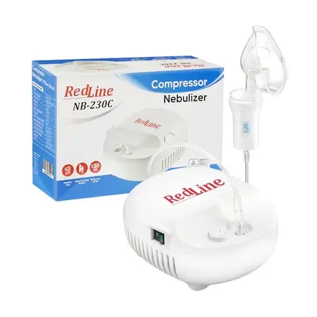 Appareil d'aérosol RedLine NB-230C, masque pour enfants et adultes, gobelet de nébulisation, particules de 4 microns, nébuliseur inhalateur avec compresseur