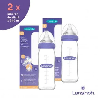 Glass bottle pack, 2 x 240 ml, Lansinoh