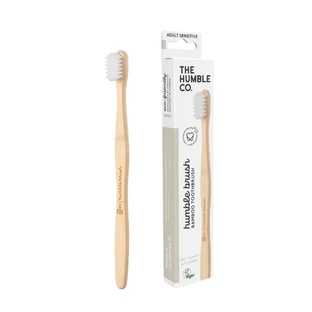 Sensitive Bamboo Toothbrush, White, The Humble Co