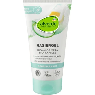 Alverde Naturkosmetik Gel de afeitar bio con aloe vera y camomila bio, 150 ml