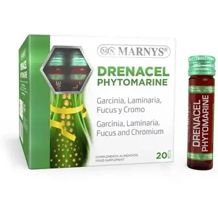 Drenacel Phytomarine with Garcinia Cambogia + Fucus + Laminaria + Chromium for Accelerating Metabolism and Normalizing Thyroid Gland Processes - Vegan Product - 20 Vials, Marnys
