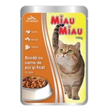Nat kattenvoer met kip en lever in saus, 100 g, Meow Meow