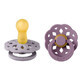 Set of 2 Boheme Latex Round Nipples, +0 months, Fossil Grey - Mauve, Bibs