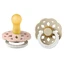 Lot de 2 sucettes Boheme Glow en latex avec tétine ronde, +0 mois, Blush Glow - Vanilla Glow, Bavoirs