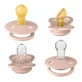 Set of 2 latex soothers + 2 silicone soothers Try-it Collection, 0 months+, Blush, 4 pieces, Bibs