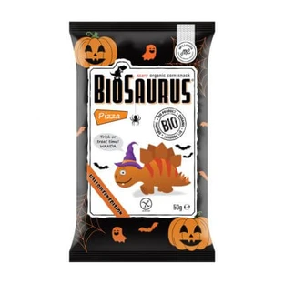 Biosaurus Halloween Edition Organic Pizza Flavored Snacks, 50 g, Mc Lloyds