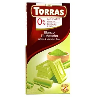Witte chocolade met machathee, 75 g, Torras