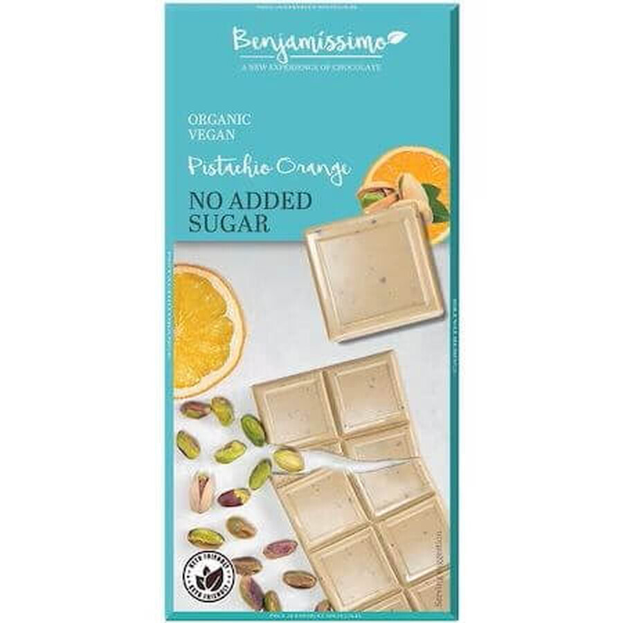 Buy Organic white chocolate with pistachios and oranges, 70 g, Benjamissimo Organic white chocolate with pistachios and oranges, 70 g, Benjamissimo
