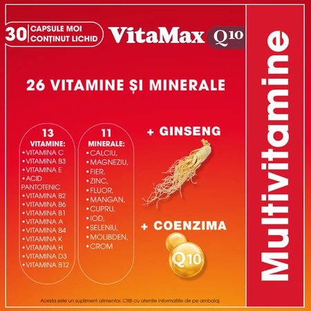 VitaMax Q10-verpakking, 30 + 30 capsules, Perrigo