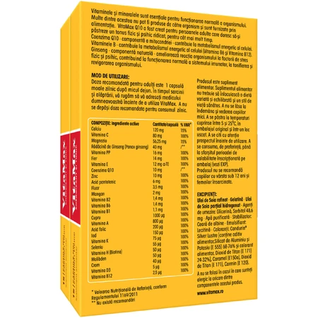 VitaMax Q10-verpakking, 30 + 30 capsules, Perrigo