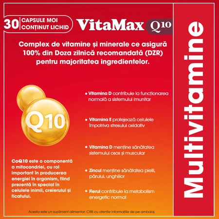 VitaMax Q10-verpakking, 30 + 30 capsules, Perrigo