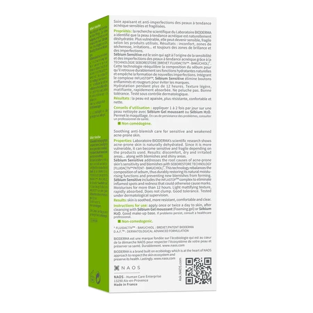 Bioderma Sebium Sensitive Kalmerende en Hydraterende Fluïde voor de Acnehuid, 30 ml