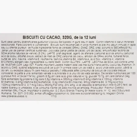 Biscuits au cacao, 320 g, Plasmon