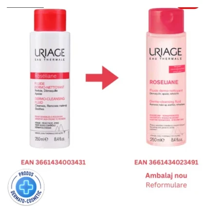 Fluide nettoyant Roseliane, 250 ml, Uriage