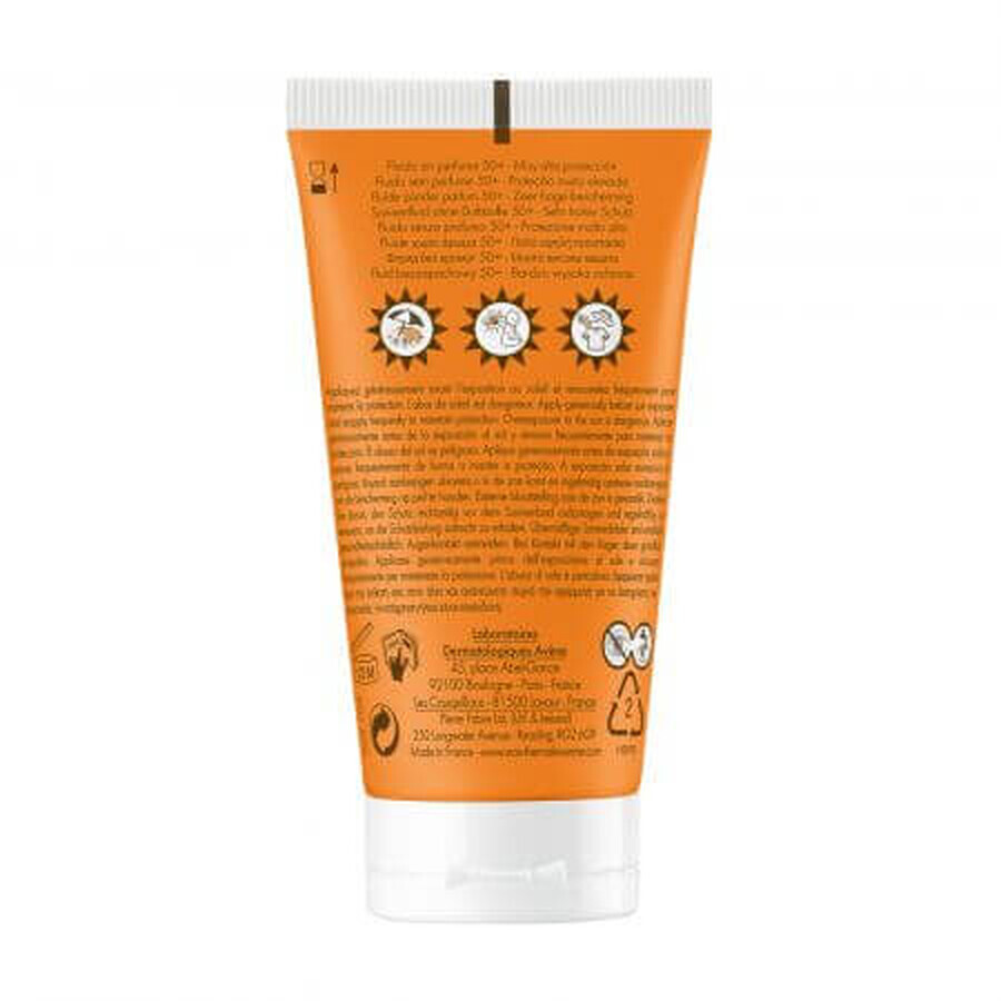 Fluide solaire sans parfum SPF 50+, 50 ml, Avène