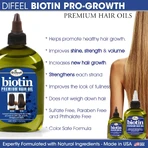 Huile stimulante pour la croissance des cheveux à la biotine, 75ml, Difeel