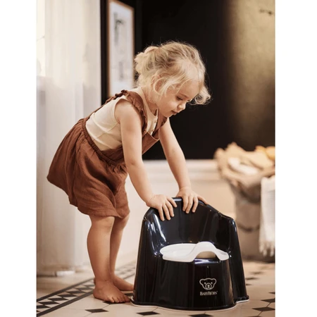Potty Chair with back protection, Black-White, BabyBjorn