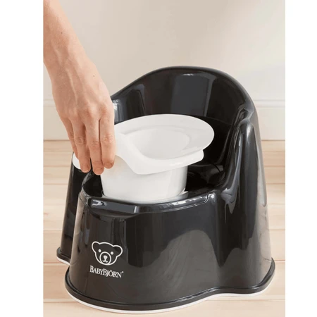Potty Chair with back protection, Black-White, BabyBjorn