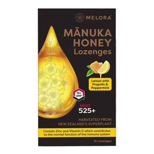 Gotas de miel de Manuka con limón y propóleo, 12 piezas, Melora