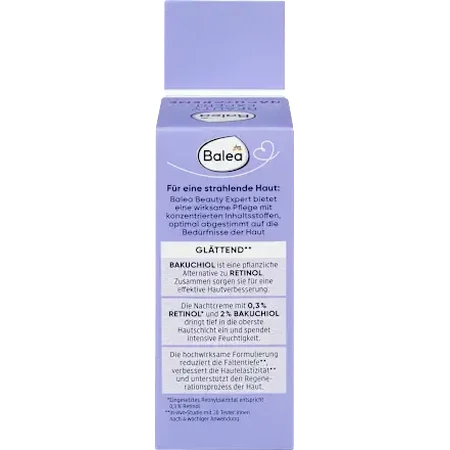 Balea Crema de noche con retinol y bakuchiol, 30 ml