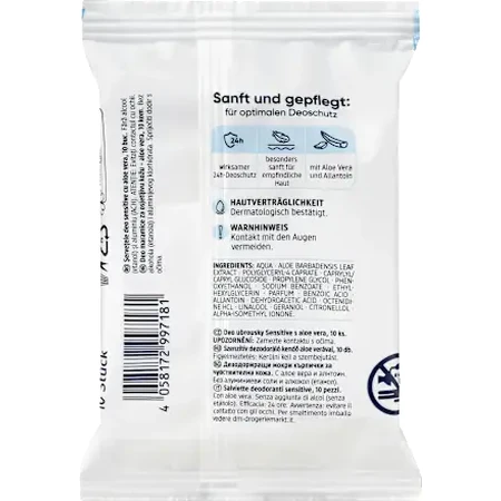 Balea Deodorantdoekjes sensitive, 10 stuks