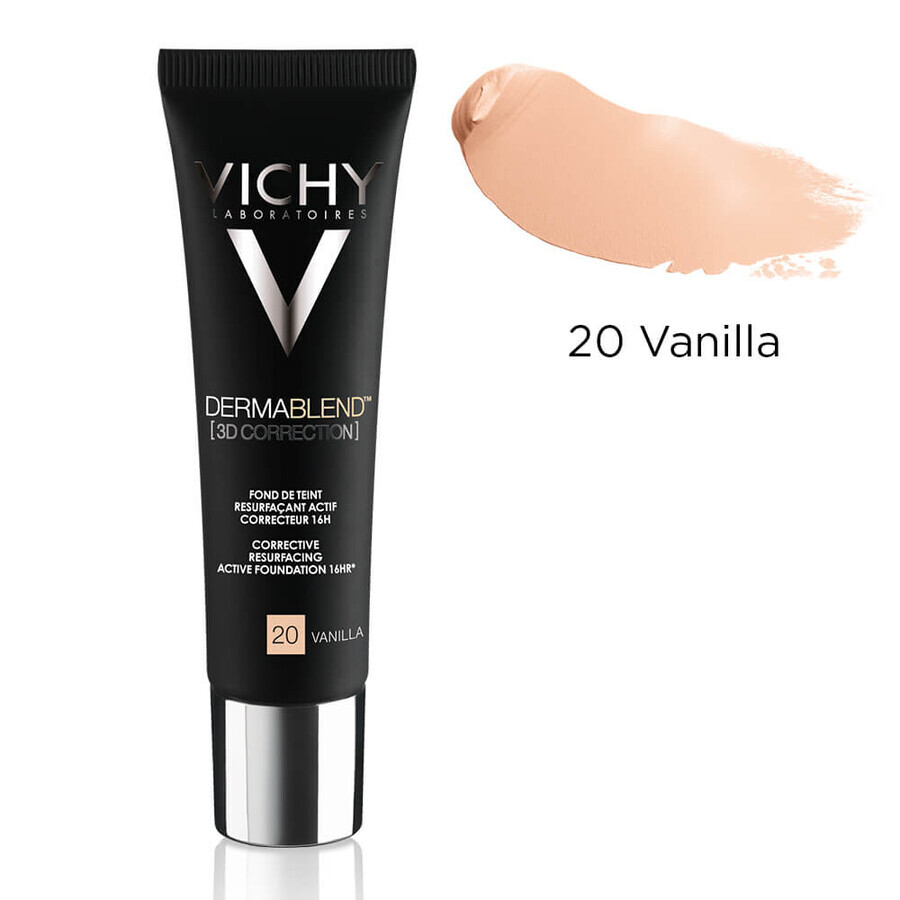 Vichy DermaBlend Ausgleichende Grundierung 16h 3D-Korrektur, Farbton 20 Vanille, 30 ml