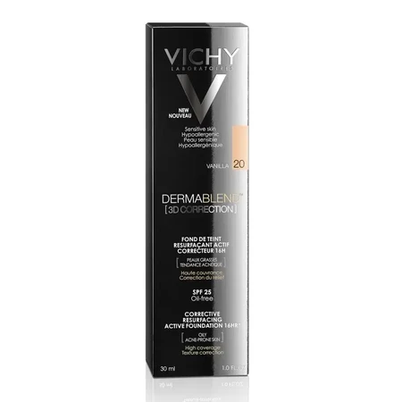 Vichy DermaBlend Ausgleichende Grundierung 16h 3D-Korrektur, Farbton 20 Vanille, 30 ml