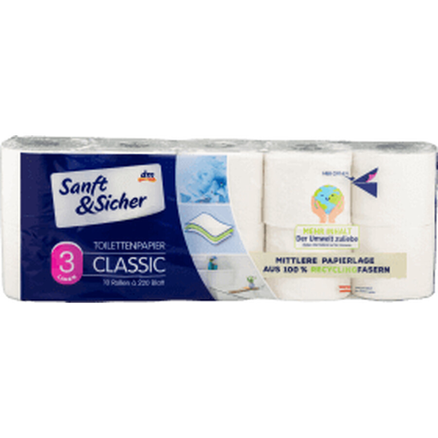 Boutique Papier hygiénique 3 plis Sanft&Sicher, 10 pièces Papier hygiénique 3 plis Sanft&Sicher, 10 pièces