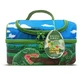 Set de dinosaurio: bolsa de almuerzo con estampado de dinosaurio, esponja de baño con forma de dinosaurio, espuma de baño, 100 ml, bola de baño efervescente, 4 bolas x 20 g, champú, 30 ml, BAYLIS &amp; HARDING