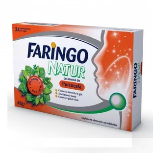 Faringo Natur con sabor a naranja, 24 comprimidos, Terapia