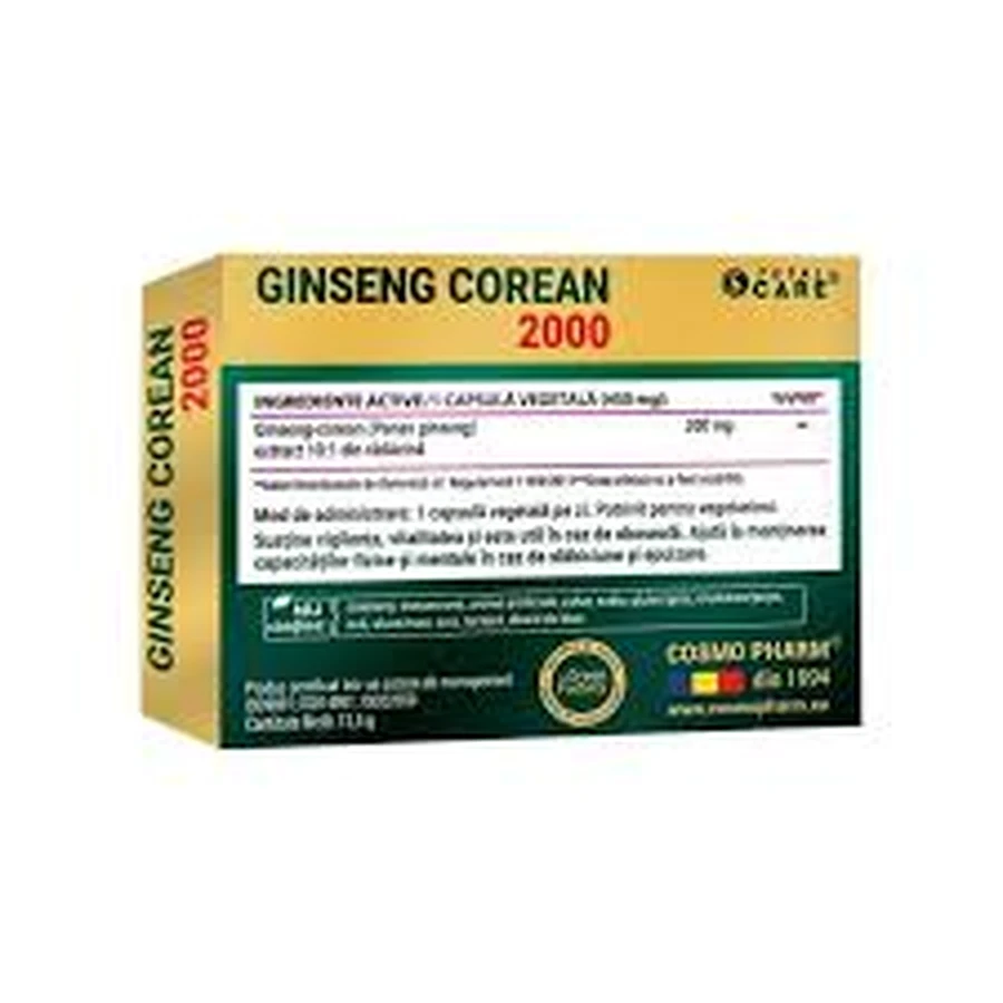 Ginseng Corean, 2000 mg, 30 Tabletten, Cosmo Pharm