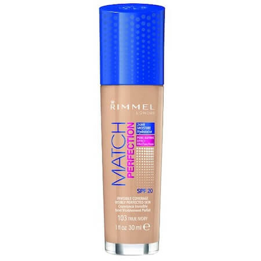 Cumpără Fond de ten Match Perfection 103 True Ivory, 30 ml, Rimmel London Fond de ten Match Perfection 103 True Ivory, 30 ml, Rimmel London