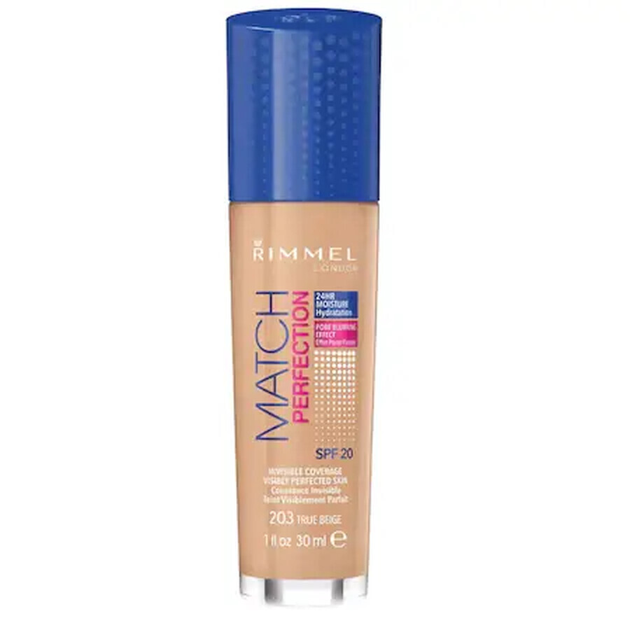 Comprar Base de maquillaje Match Perfection 203 True Beige, 30 ml, Rimmel London Base de maquillaje Match Perfection 203 True Beige, 30 ml, Rimmel London