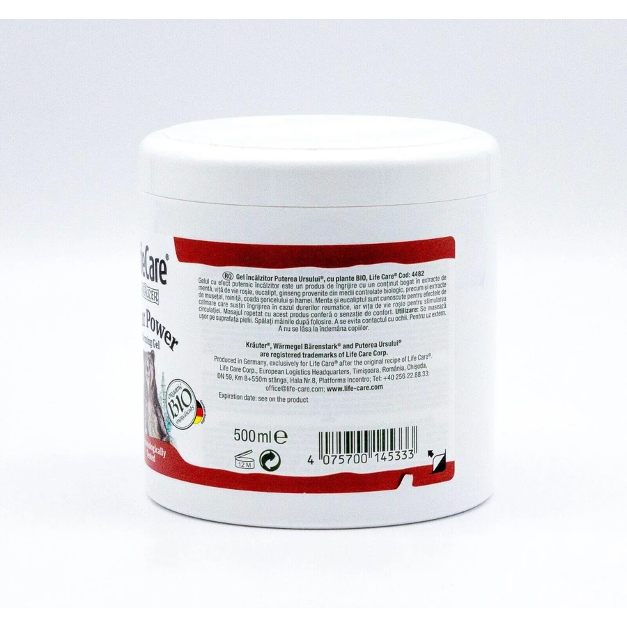 Krauter Remedium Gel antirreumático de hierbas orgánicas Bear Power, 500 ml, LifeCare
