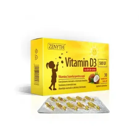 Vitamin D3 for children 500 IU, 30 soft capsules, Zenyth