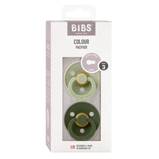 Set of 2 Colour Latex Soothers, 18-36 months, Sage/Hunter Green, Bibs