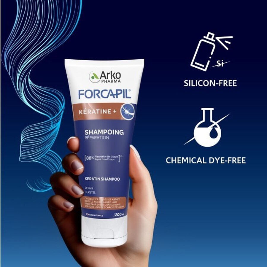 Forcapil fortifying shampoo Keratine, 200 ml, Arkopharma