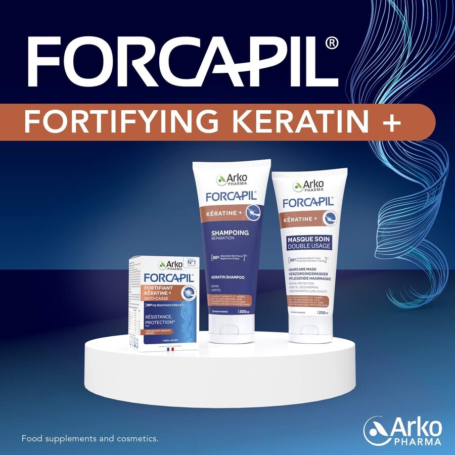 Forcapil fortifying shampoo Keratine, 200 ml, Arkopharma