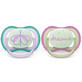 Philips Avent Ultra Air Phosphorescent Soothers, 0-6 months, 2 pieces, Pink and Green, SCF376/19, Philips