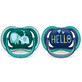 Philips Avent Ultra Air Pacifiers, +18 months, 2 pieces Green and Blue with Pattern, SCF349/18, Philips