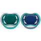 Philips Avent Ultra Air Soothers, 6-18 months, 2 pieces, Green and Blue, SCF085/31, Philips