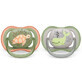 Philips Avent Ultra Air Soothers, 6-18 months, 2 pieces, Green and Grey, SCF085/60, Philips