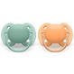 Philips Avent Ultra Soft Soothers, 0-6 months, 2 pieces, Pink and Purple, SCF091/03, Philips
