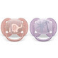 Philips Avent Ultra Soft Soothers, 6-18 months, 2 pieces, Blue and Grey with Drawing, SCF091/09, Philips