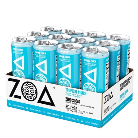 ZOA™ Energy Drink Zero Sugar Bebida energética sin azúcar con ponche tropical, 355 ml, GNC