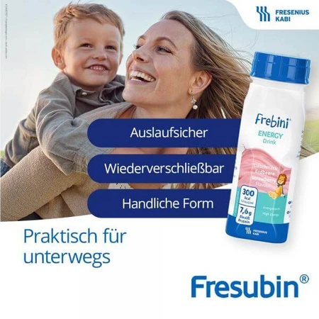 Frebini Energy bebida energética sabor fresa 200 ml, Fresenius Kabi