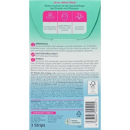 Balea Blackhead removal strips, 3 pcs