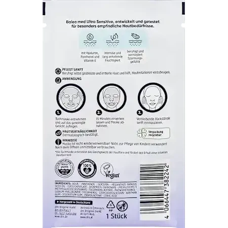 Balea MED Mascarilla Facial Ultra Sensible, 1 pk