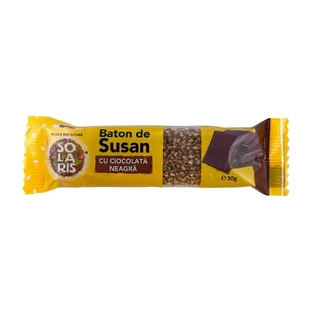 Barrita de chocolate negro y sésamo, 30 g, Solaris